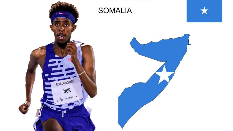 Somali Runner Nur Wins 5000 meter championship in Eugene, Oregon.